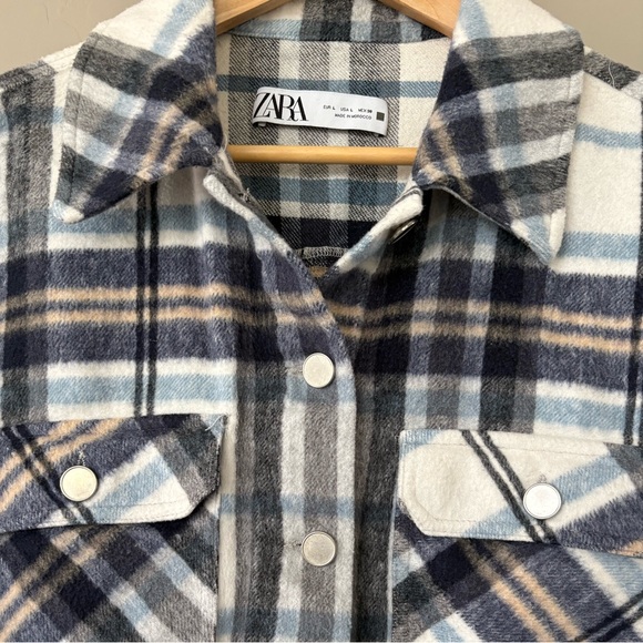ZARA - Cropped Plaid Jacket - Size Large - Picture 4 of 6